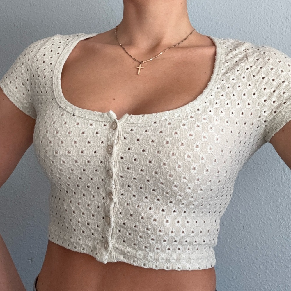 H&M Button Down Crop Top